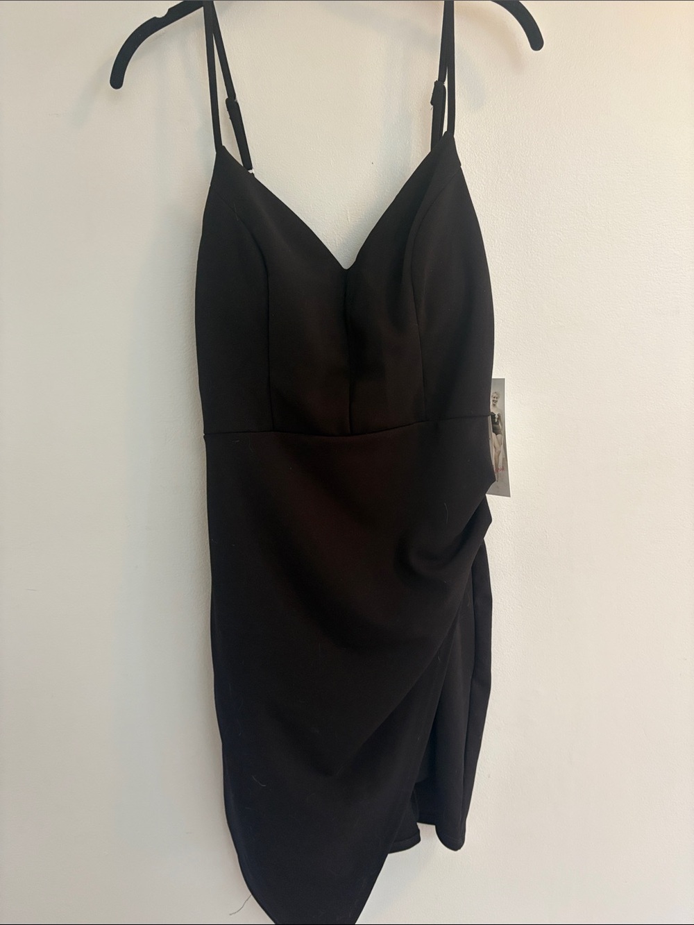 Honey and Rosie Black Spaghetti-Strap Mini Dress